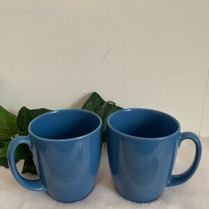 Corelle Blue Ceramic Mugs - Pair